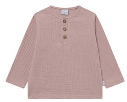 Mousseline shirt met lange mouwen solmig roze Roze/lichtroze - 92