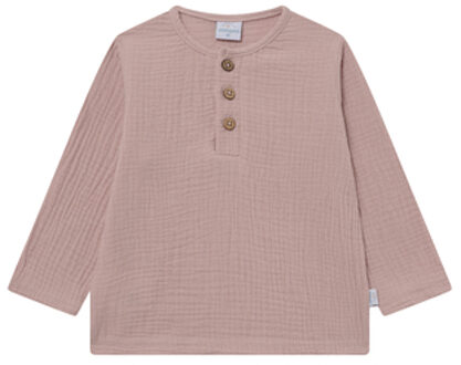 Mousseline shirt met lange mouwen solmig roze Roze/lichtroze
