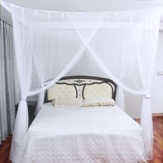 Moustiquaire Luifel Vier Hoek Post Student Hemelbed Klamboe Wit Zwart Netting Queen King Size Meisjes Kamer Decoratie