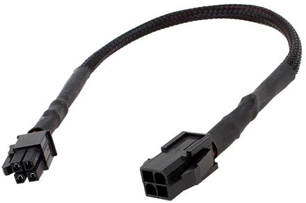 Mouwen Atx 4 Pin P4 Mannelijke Atx P4 Vrouwelijke Cpu Power Verlengkabel Zwart