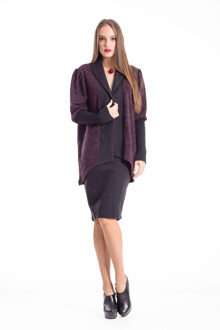 Mouwendetail Open Front Vest - maat EU 38 / UK 10 Melange