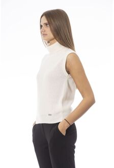 Mouwloos Turtleneck Cashmere Vest - maat Ivoor