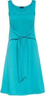 Mouwloze A-lijn jurk met striksluiting Donkergroen