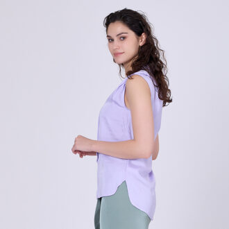 Mouwloze blouse met brede platte kraag Lila - S