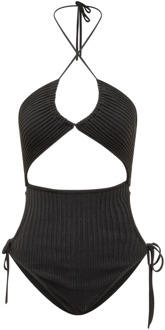 Mouwloze Bodysuit - Top Stijl Andrea Adamo , Black , Dames - M,S,Xs