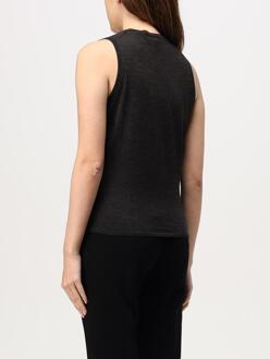 Mouwloze Brei Top Slim Fit Donkergrijs