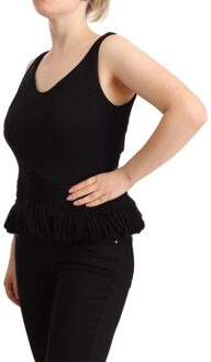 Mouwloze Brei Top Zwart