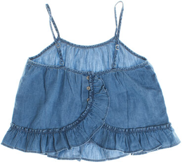 Mouwloze denim blouse 664737 meisjes Blauw