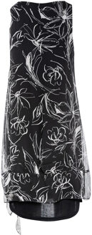 Mouwloze dubbellaagse jurk in zwart en wit