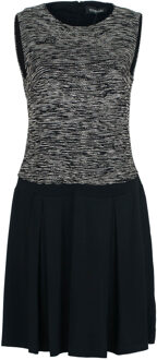 Mouwloze gebreide jurk met effen detail Zwart