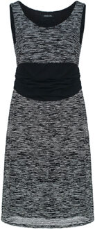 Mouwloze gebreide jurk met riem Zwart