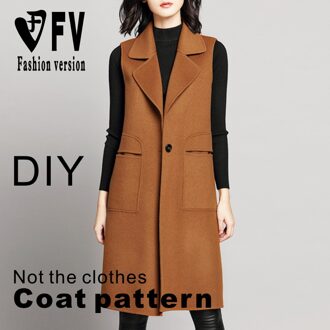 Mouwloze Jas Patroon Dubbelzijdige Kasjmier Vest Kledingstuk Snijden Structuur Tekening BFY-300 Size 3XL