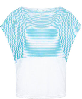 Mouwloze Jersey Top met streepdetail Blauw en wit - XL
