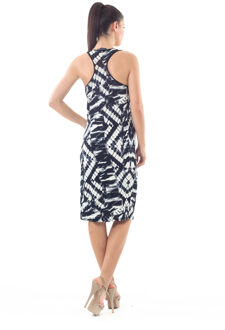 Mouwloze jurk met allover print in zwart - EU 36 / UK 8