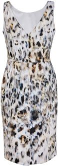 Mouwloze jurk met dierenprint in katoen Elasthaan Veelkleurig - EU 46 / UK 18