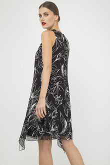 Mouwloze jurk met franje Zwart - EU 38 / UK 10