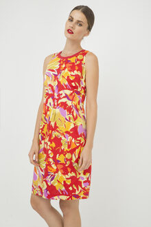 Mouwloze Katoenen Jurk met Plissé Detail Rood - EU 44 / UK 16