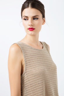 Mouwloze Keyhole Knit Top Taupe