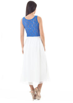 Mouwloze Stretch Lace Top - maat Hemelsblauw