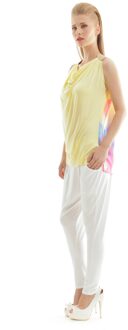 Mouwloze top met contrasterende achterkant - maat Geel