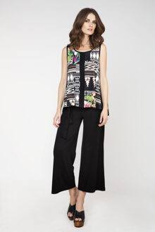 Mouwloze top met jungleprint Zwart - EU 38 / UK 10