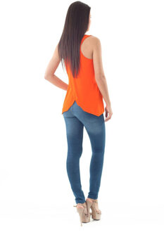 Mouwloze top met rugdetail Oranje