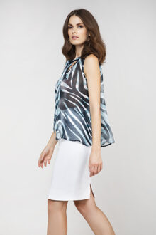 Mouwloze top met strikdetail in marine - maat EU 38 / UK 10 Blauw/marineblauw