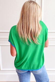 Mouwloze Trui met Afgeronde Rand - maat XL Limoengroen