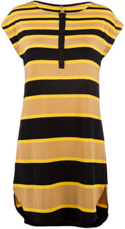 Mouwloze tuniek van gestreepte rayon-elasthanstof Zwart - EU 38 / UK 10