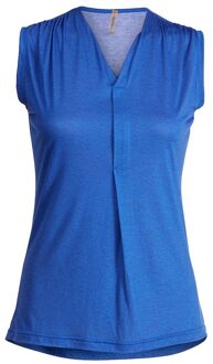 Mouwloze V Hals Top Blauw