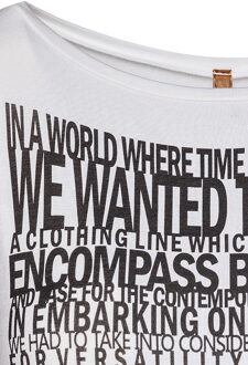 Mouwloze witte top met woordprint - maat M