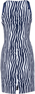 Mouwloze zebraprint jurk Navy - EU 38 / UK 10