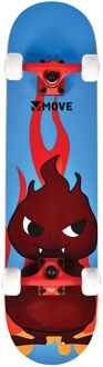 Move Fire skateboard 79 x 19,7 cm blauw/rood/wit