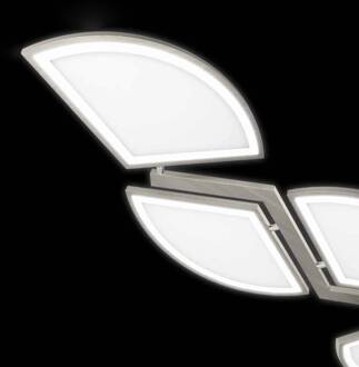 Movil - LED-plafondlamp met 4 lichtsegmenten geborsteld nikkel, opaalwit