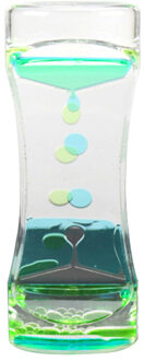 Moving Dubbele Kleur Zand Zandlopers Drijvende Olie Vloeibare Visuele Motion Timer Glas Acryl Klok Woondecoratie Bureau Ornament blauw groen
