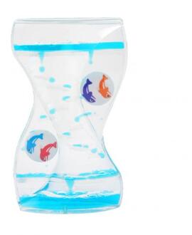 Moving Dubbele Kleur Zand Zandlopers Drijvende Olie Vloeibare Visuele Motion Timer Glas Acryl Klok Woondecoratie Bureau Ornament Blauw