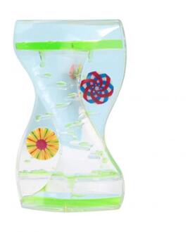 Moving Dubbele Kleur Zand Zandlopers Drijvende Olie Vloeibare Visuele Motion Timer Glas Acryl Klok Woondecoratie Bureau Ornament groen
