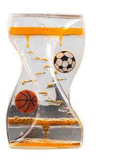 Moving Dubbele Kleur Zand Zandlopers Drijvende Olie Vloeibare Visuele Motion Timer Glas Acryl Klok Woondecoratie Bureau Ornament oranje