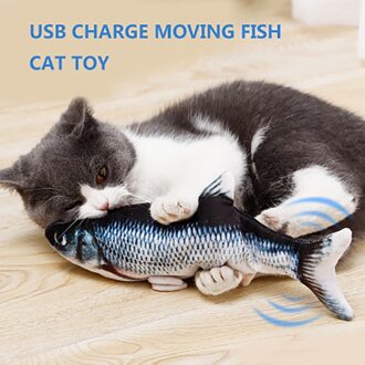 Moving Vis Speelgoed Voor Katten Kauwen Spelen Kat Elektronische Usb Lader Speelgoed Interactieve Moving Vis Kwispelende Speelgoed