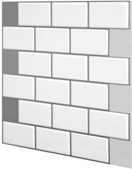 Mozaïek Behang Sticker Zelfklevende 3D Tegel Baksteen Badkamer Decor Peel Stick Tegel Voor Keuken Backsplash 30.5Cm/12in licht grijs