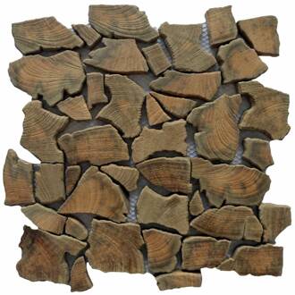 Mozaïek Hout Natural Root Old Teak 30X30 Cm (Prijs Per 1M²)