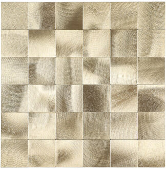Mozaïek Isodeco Steenstrip Blok Vierkant Zelfklevend 30.5x30.5 cm Licht Goud Isodeco
