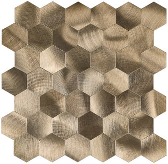 Mozaïek Isodeco Steenstrip Hexagon Zelfklevend 29.0x28.0 cm Geborsteld Brons Isodeco