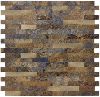 Mozaïek Isodeco Steenstrip Klassiek Zelfklevend 29.0x29.0 cm Roest Bruin Isodeco