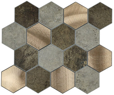 Mozaïek Isodeco Steenstrip Large Zelfklevend 29.0x25.0 cm Koper Isodeco