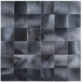 Mozaïek Isodeco Steenstrip Vierkant Zelfklevend 30.6x30.6 cm Brushed Gunmetal Isodeco