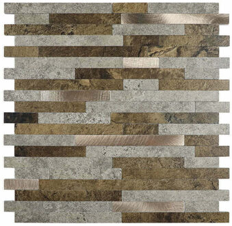 Mozaïek Isodeco Steenstrip Zelfklevend 29.2x29.7 cm Koper Isodeco