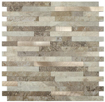 Mozaïek Isodeco Steenstrip Zelfklevend 29.2x29.7 cm Taupe Beige Mix Isodeco