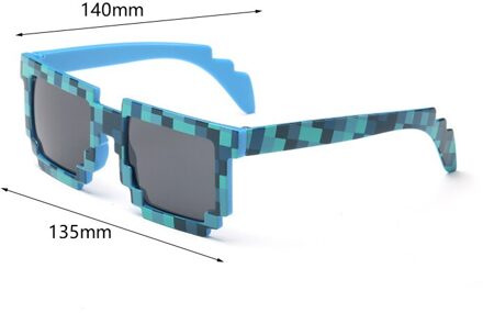 Mozaïek Plaid Bril Unisex Vierkante Zonnebril Mannen Vrouwen Zwembad Strand Outdoor Sport Zonnebril Hoofddeksels Fotografie Accessorie blauw