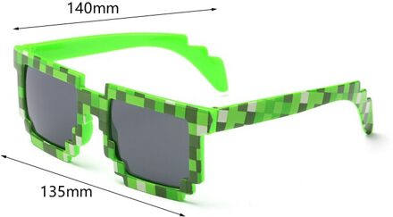 Mozaïek Plaid Bril Unisex Vierkante Zonnebril Mannen Vrouwen Zwembad Strand Outdoor Sport Zonnebril Hoofddeksels Fotografie Accessorie groen